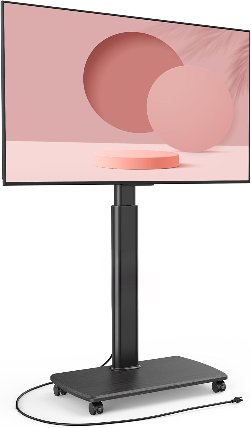 (Similar)FITUEYES Rolling TV Stand with Power Outlets, Swivel Portable TV Stand for 32-70 Inch LCD LED OLED Flat/Curved Panel Screen TVs,Height Adjustable&Wood Base, Mobile TV cart Holds up to 88Lbs, Black.