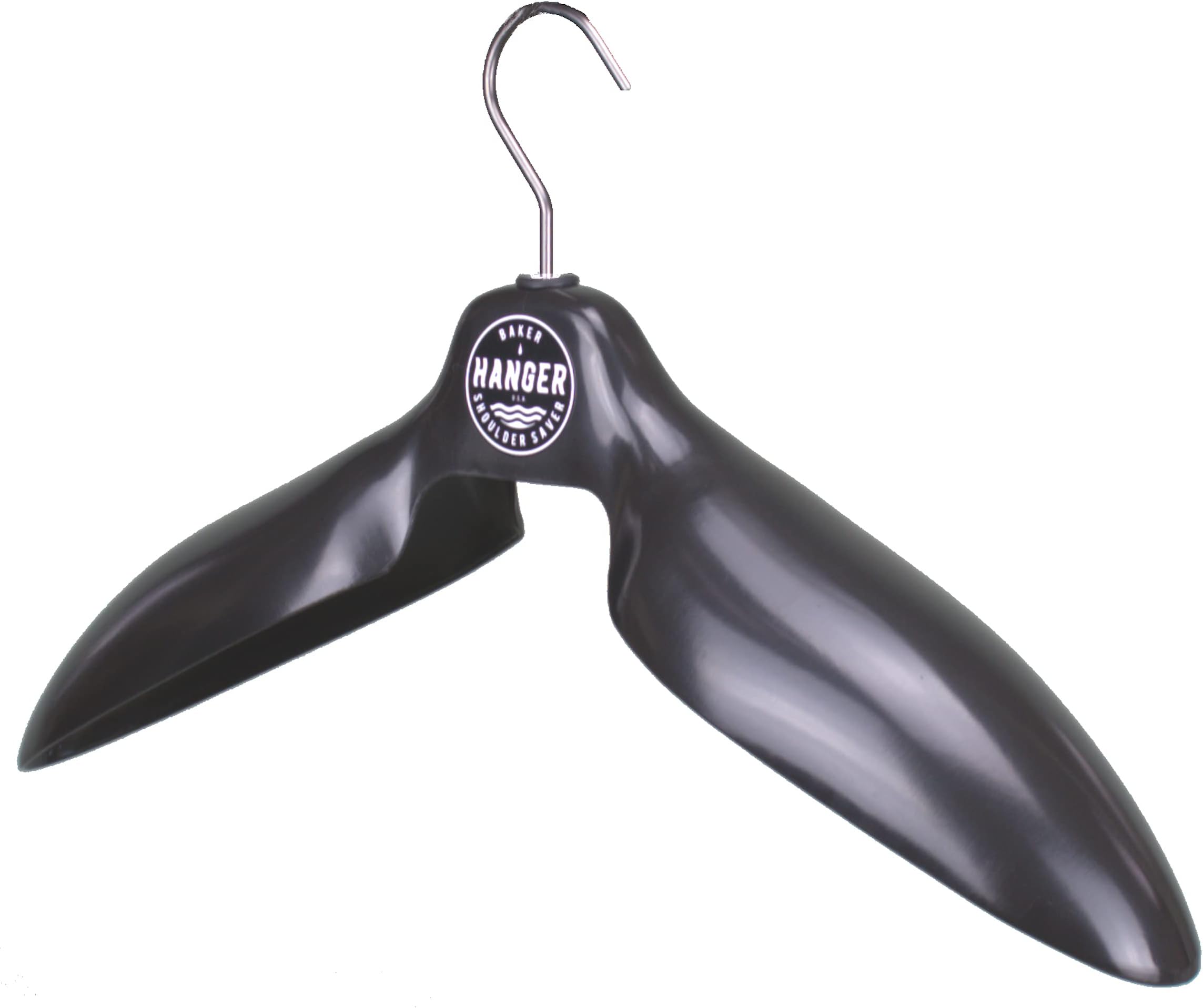 Motorcycle Body Armor Coat Hanger 'Shoulder Saver' by BAKER HANGER - USA Made - 4 Inch Swivel Hook (Black)
