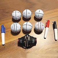 Vista 7 de 360-Degree Golf Ball Marker Alignment Tool Kit with 3-Color Pens and Gift Box.