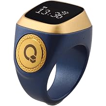 Smart Tasbih For Zikr Ring, Waterproof Digital Counter And Vibration Reminder, Muslim Digital Azan Alarm Clock With 0.49-inch Display, Vibration At Milestone Counts20mm blue
