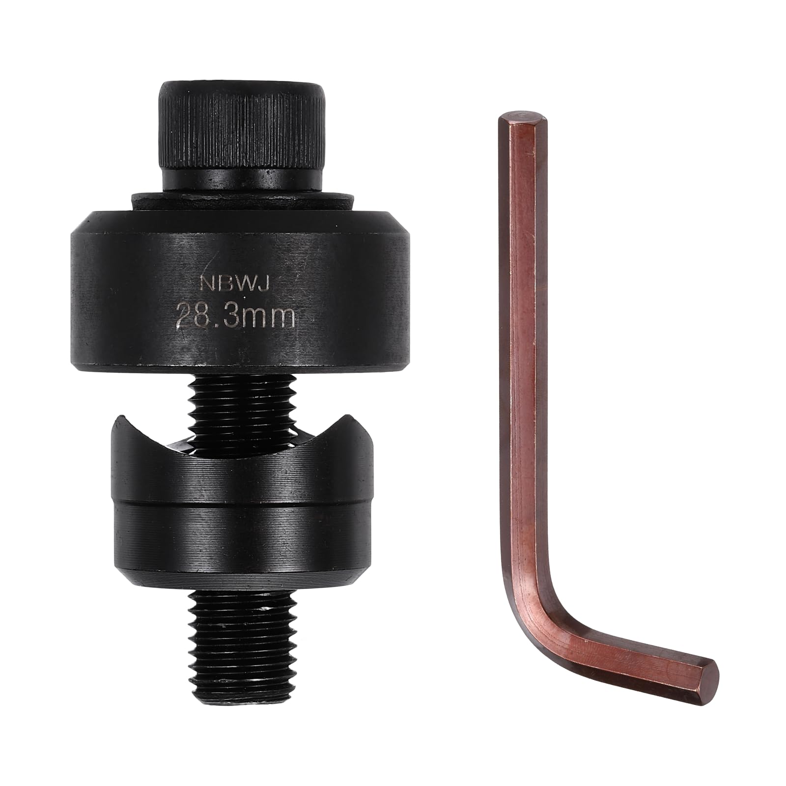 sourcing map Sheet Metal Hole Punch 28.3mm Metric Bearing Steel Circle Hole Puncher Set Knockout Punch Die Cutter Tool with Hex Head Screw Hex Wrench for Stainless Steel Sink Copper Plate