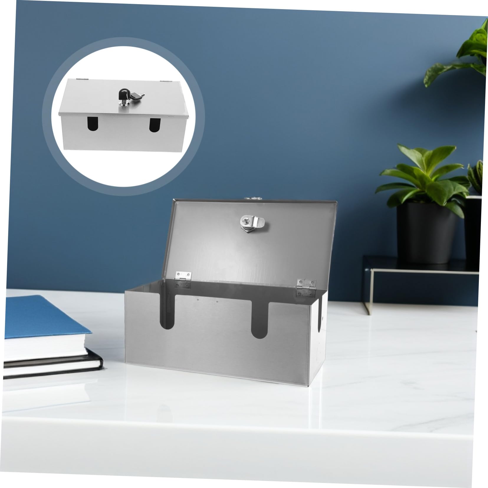Caja de Enchufe con Cerradura Resistente al Agua Acero Inoxidable para Exterior Cubierta Protectora Antirrobo para Conexiones Eléctricas Montaje Pared Adaptable