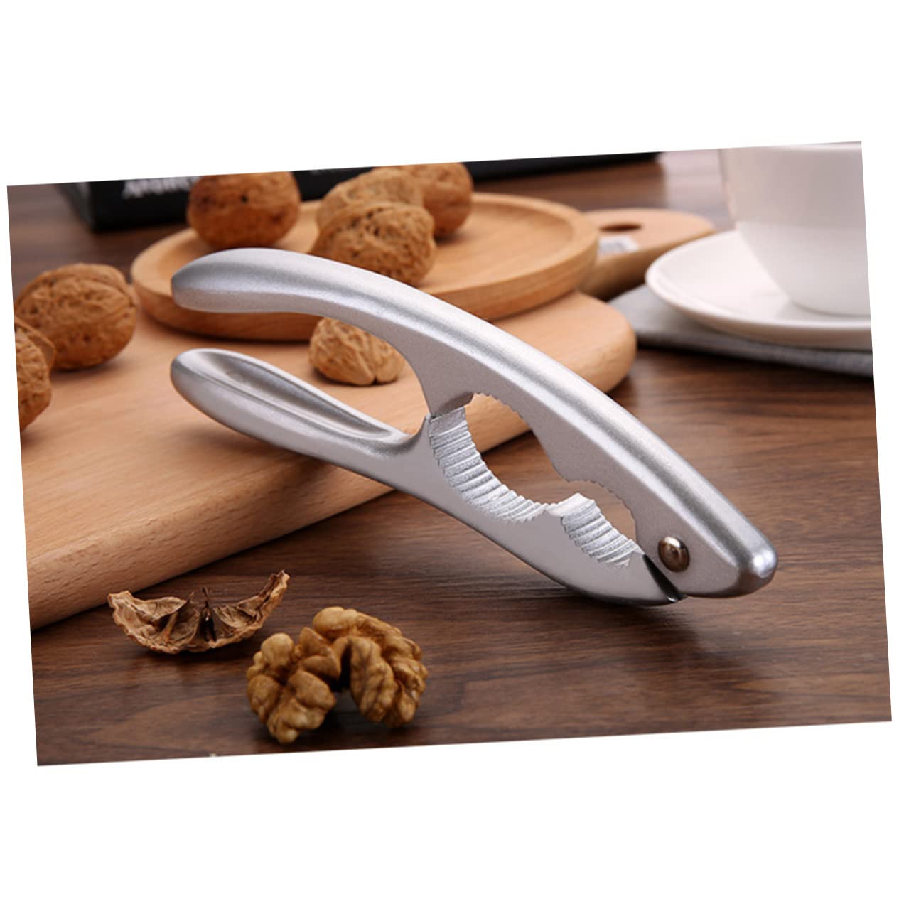 OKUMEYR Multifunctional Aluminum Alloy Nutcracker Walnut Clip Tool Nut Opener with Comfortable Grip Suitable for All Types of Nuts Easy to Clean Stylish Design for Kitchen