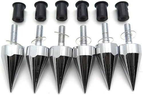 Pernos universales cromados con piezas de montaje compatibles con carenados de parabrisas placa de matrícula B0176SWH2C