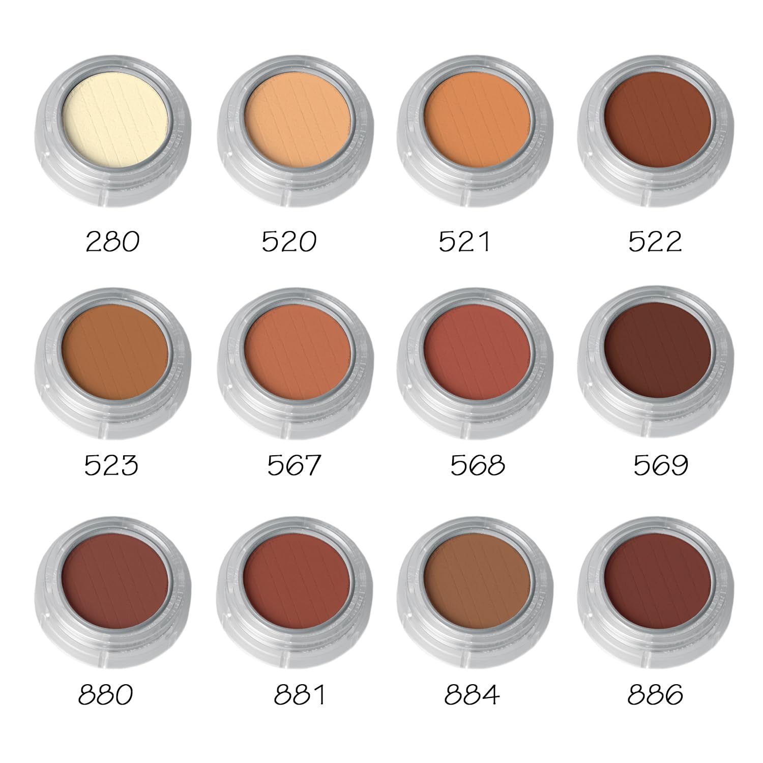 GRIMAS Lidschatten/Rouge Palette RH, 12x2g professionelle Eyeshadow-Farben in warmen braun- bronze- und goldtönen, für Alltag und reifen Teint