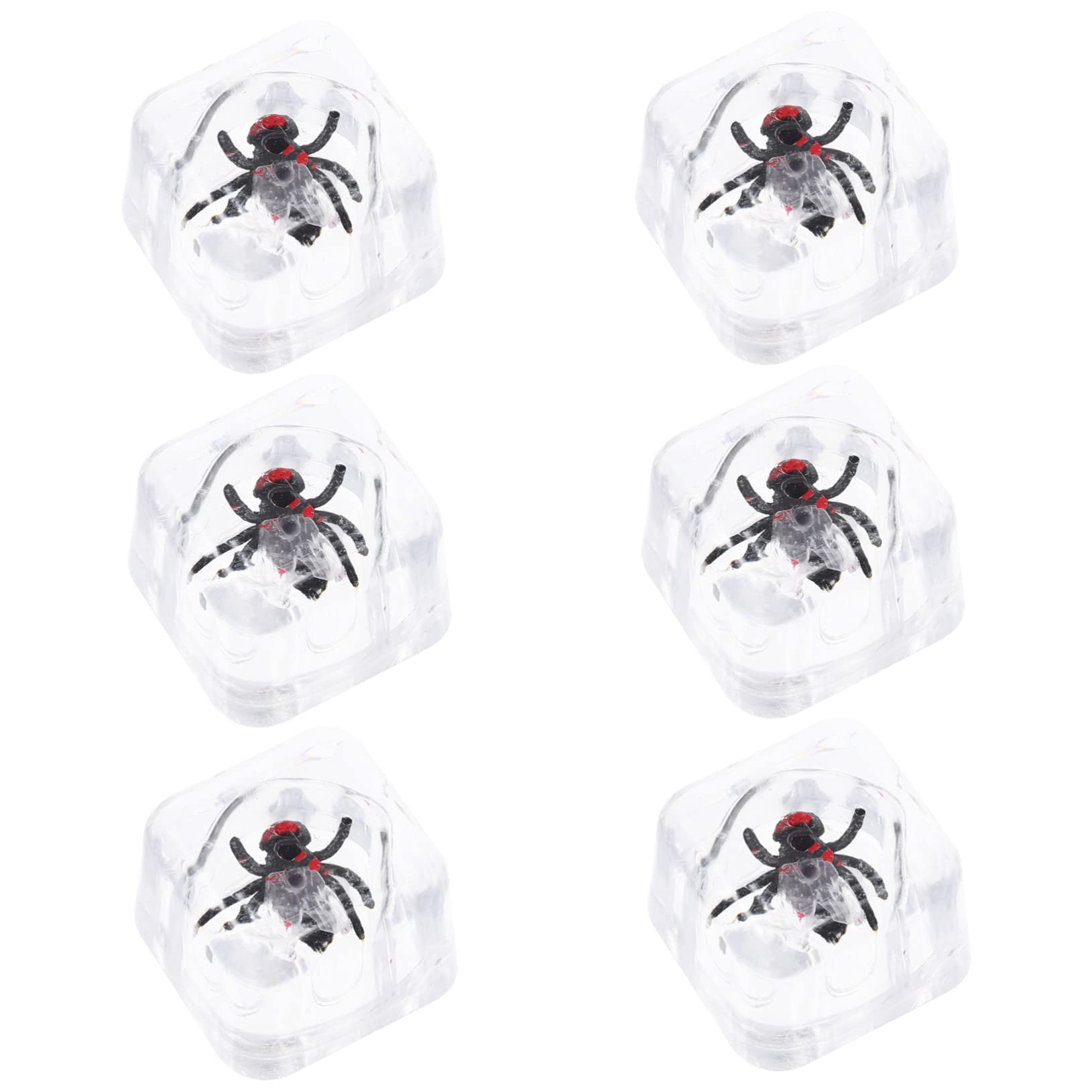 ibasenice6pcs Tricky Ice Cube Simulated Ice Cubes Flying Toy Ice Cube with Inserts Ice Cube Fly Simulated Ice Toy Fake Ice Toy Interesting Ice Cubes Crawling Toy Kids Prank Toys Plastic