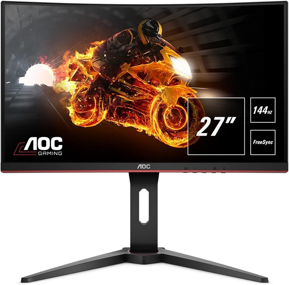 AOC C27G1 27" Curved Frameless Gaming Monitor FHD 1080p, 1800R VA panel, 1ms 144Hz, FreeSync, DP/HDMI/VGA, Height adjustable, VESA, Zero Dead Pixels - View 1