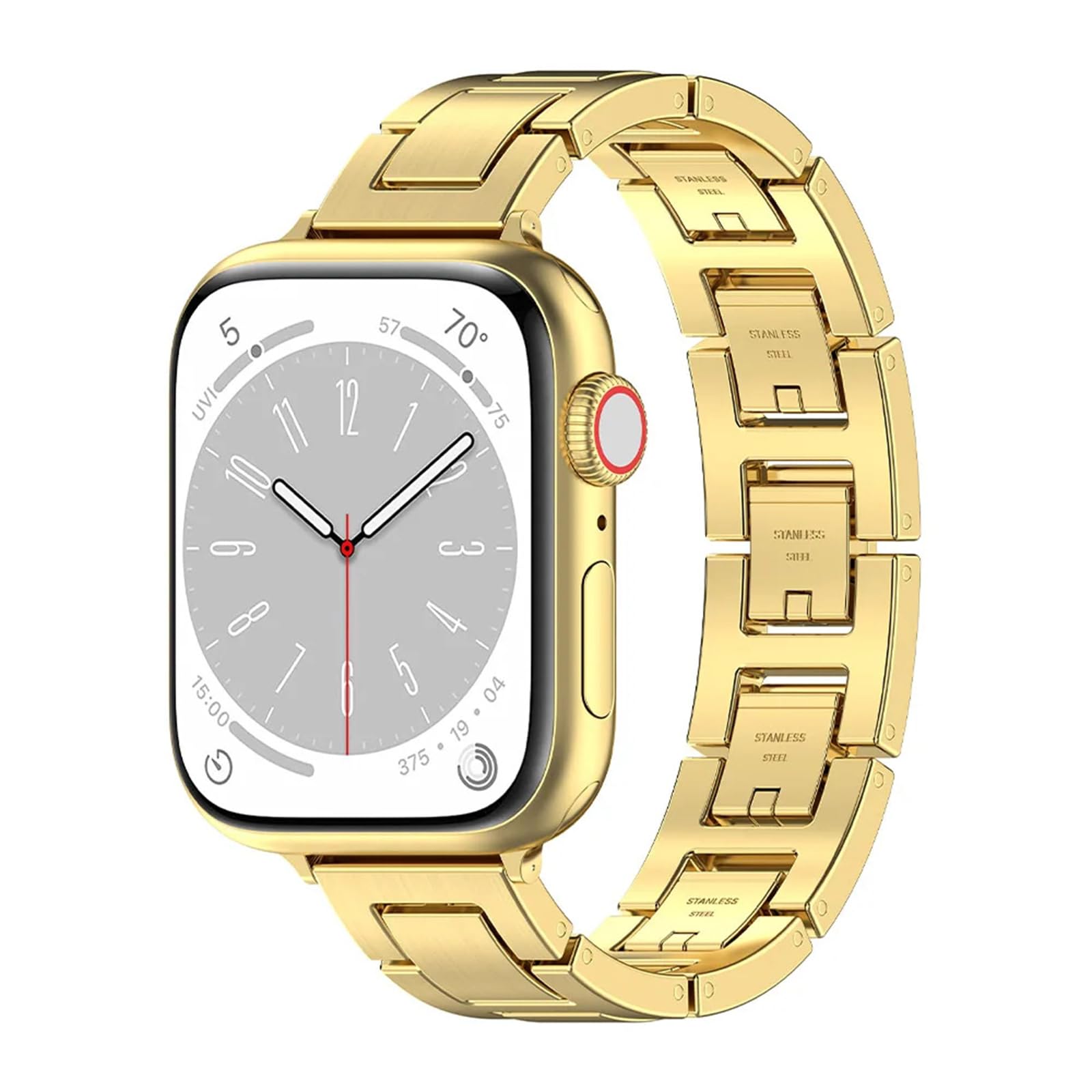 Pasek kompatybilny z zegarkiem Apple Watch 49 mm, 45 mm, 44 mm, 42 mm, 41 mm, 40 mm, 38 mm, zapasowa metalowa opaska na nadgarstek ze stali nierdzewnej do iWatch SE Ultra 1, 2, serii 9, 8, 7,