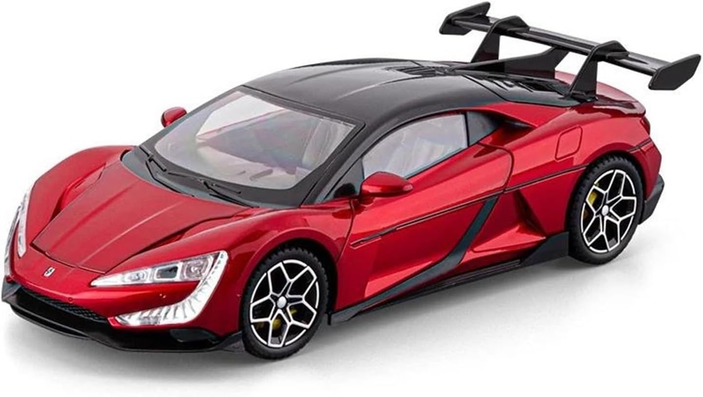 Scale car Model 1/24 for Yangwang U9 Alloy Electric Sport Car Diecast Metal New Energy Vehicle Exhibition Model Suitable for Decoration(Red)