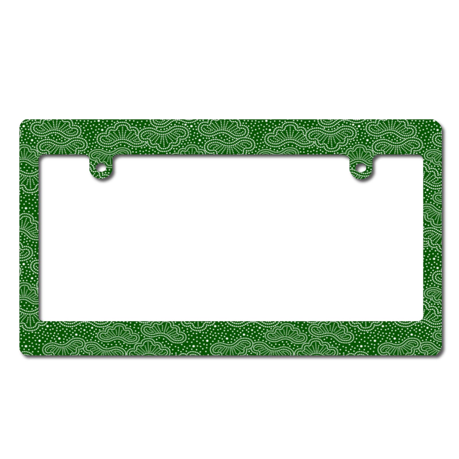 Amazon.co.jp: ナンバーフレーム 松の緑色 ナンバープレート 前後2枚