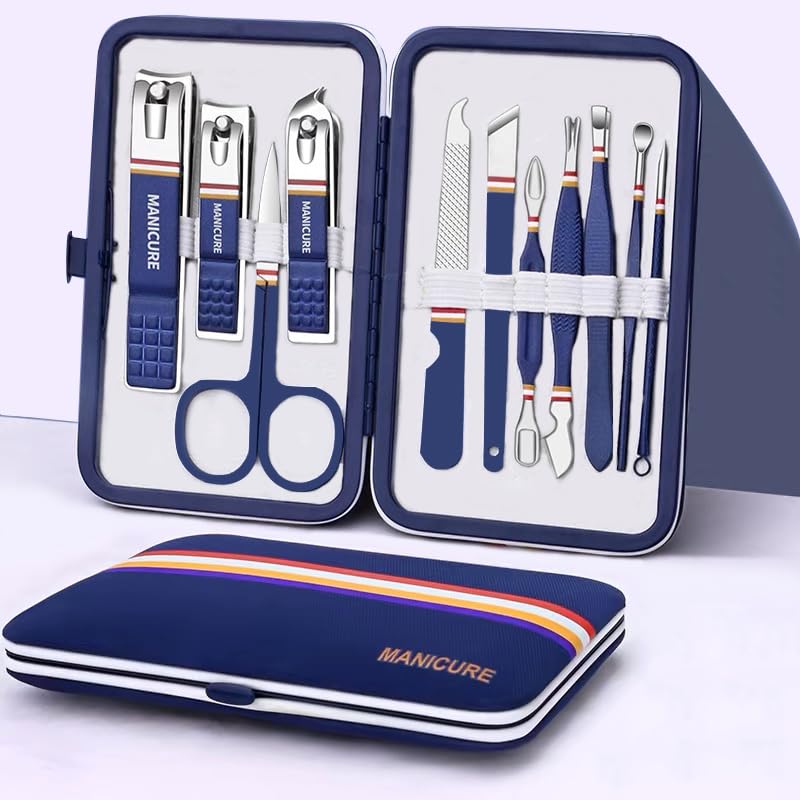 Rich Bunny Professional Nail Clippers Set, 11PCS Stainless Steel Manicure Set including Compact Travel Case