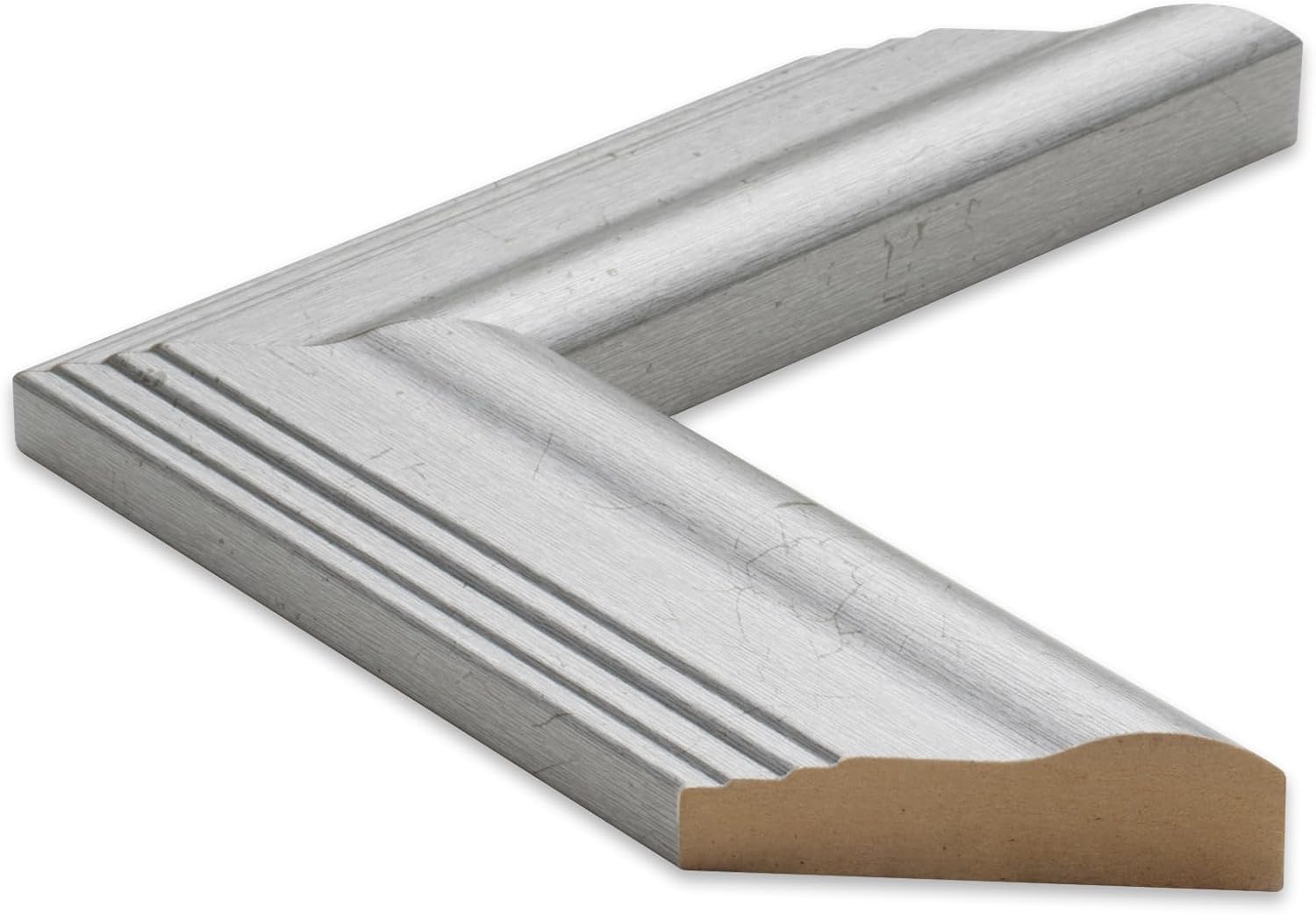 Frame My Mirror Add A Frame - Antique Satin Nickel Custom Size Mirror Frame Border Kit - Ideal for Bathroom - Moisture Resistant - Carson Design - Mirror NOT Included