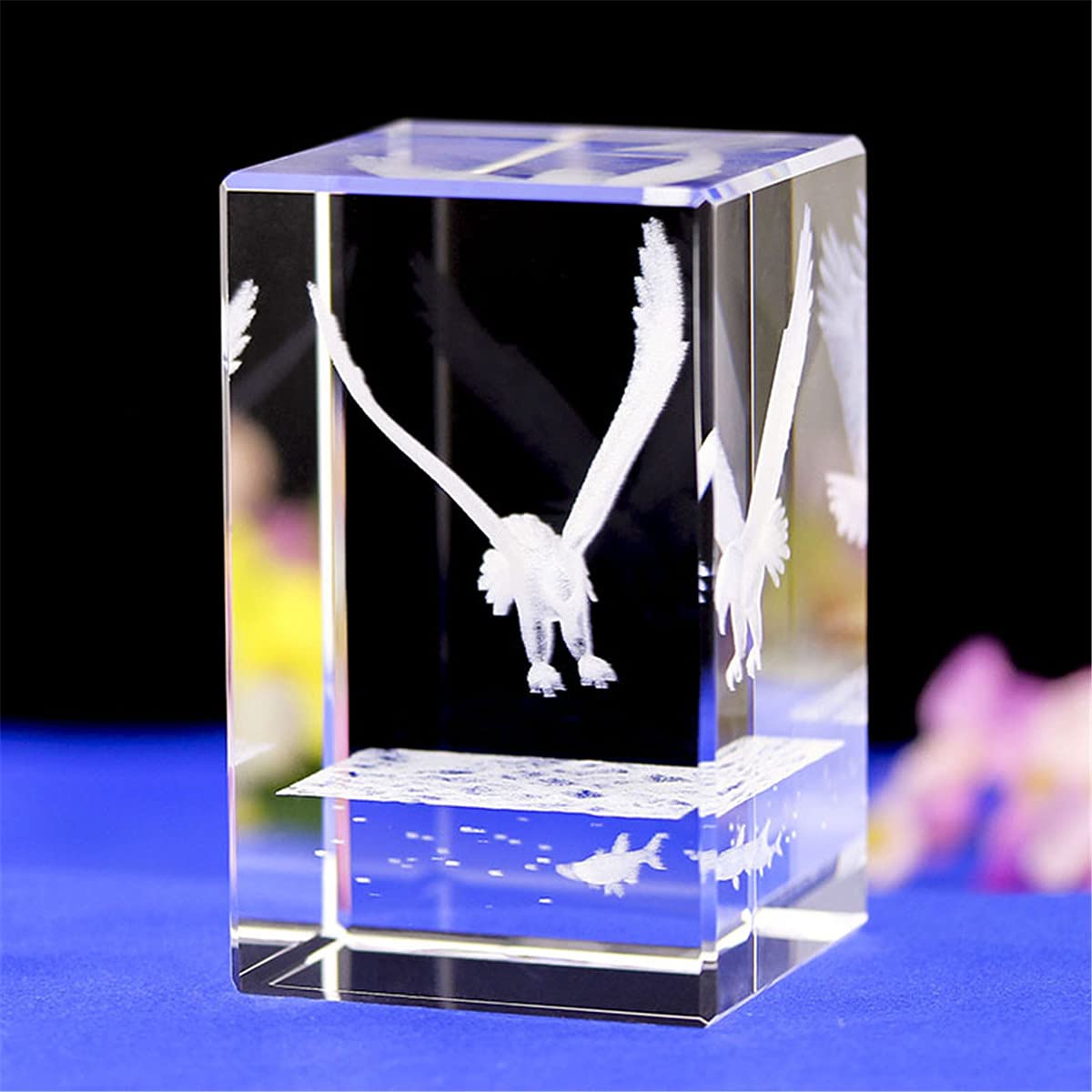 Koliyn Decoración Creativa de Recuerdo de Cristal, Serie de Animales tallados Interiores tridimensionales de Cristal K9 Transparente Creativo, 1 Regalo novedoso