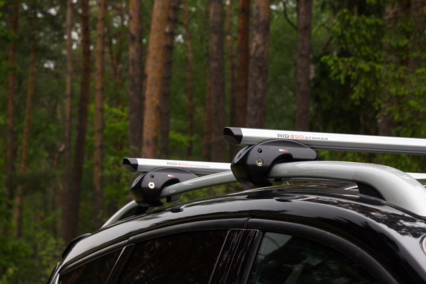 RIDIGO Striker Dachträger für Ford Kuga 2 II MK2 2013-2019 | Aluminium, 90 kg Tragkraft, offene Dachreling, Silber
