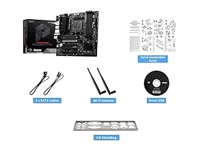 MSI PRO B550M-VC WiFi ProSeries Motherboard (AMD Ryzen 5000 Series, AM4, DDR4, PCIe 4.0, SATA 6Gb/s, M.2, USB 3.2 Gen 2, HDMI/DP, Wi-Fi 6E, Bluetooth 5.2, mATX)