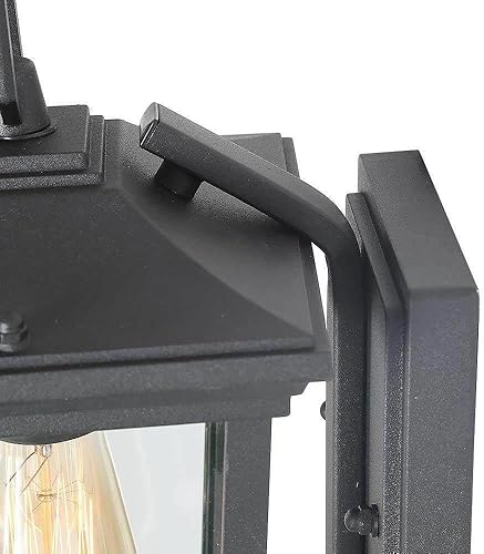 Miniatura 7 de Luces de pared negras modernas para exteriores, aplique de pared para exteriores con vidrio transparente, impermeable, antioxidante, luces de porche
