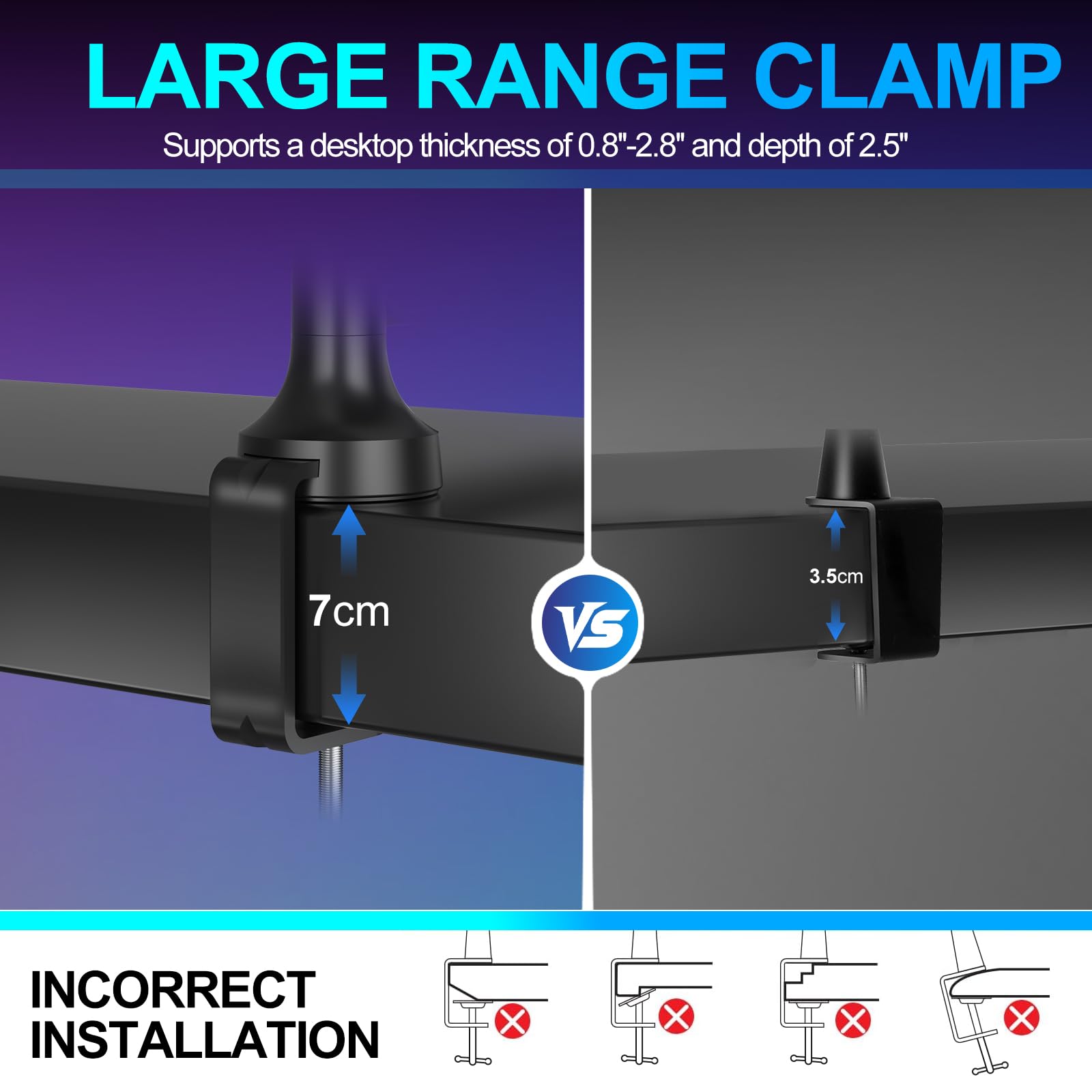 Brazo de Micrófono a Bajo Perfil – Negro, Carga 2kg, Abrazadera 7cm | Compatible con Blue Yeti, Adaptadores 3/8" & 5/8" Incluidos, para Streaming, Podcast & Gaming