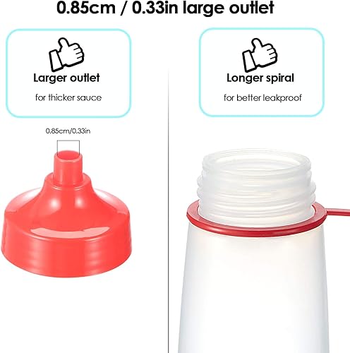 Miniatura 2 de Botella exprimidora de condimentos para salsas de boca ancha, botellas de plástico para condimentos, pintura, salsa de tomate, mostaza, aceite,