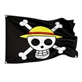 For One Piece Animation For Halloween Decoration One Piece Luffy&apos;s Straw Hat Pirate Flag Multi-colored&comma; 5FT&ast;3FT