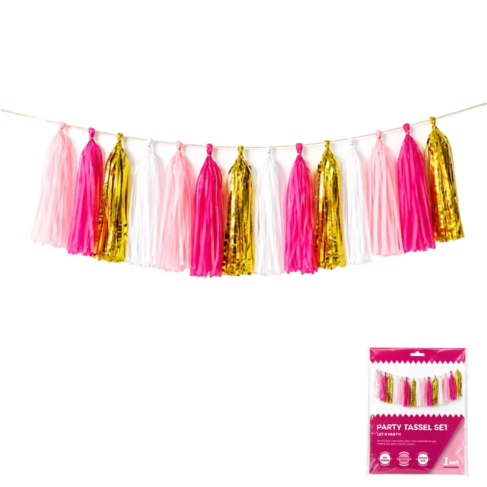 PBIYXQC Backdrop Garland, 15 Strung Tassels with Layered Fringe, 13.77in for Wall and Doorway Decor Fringe Backdrop Wall Doorway Dessert Table Celebration Event Display Decor Photo
