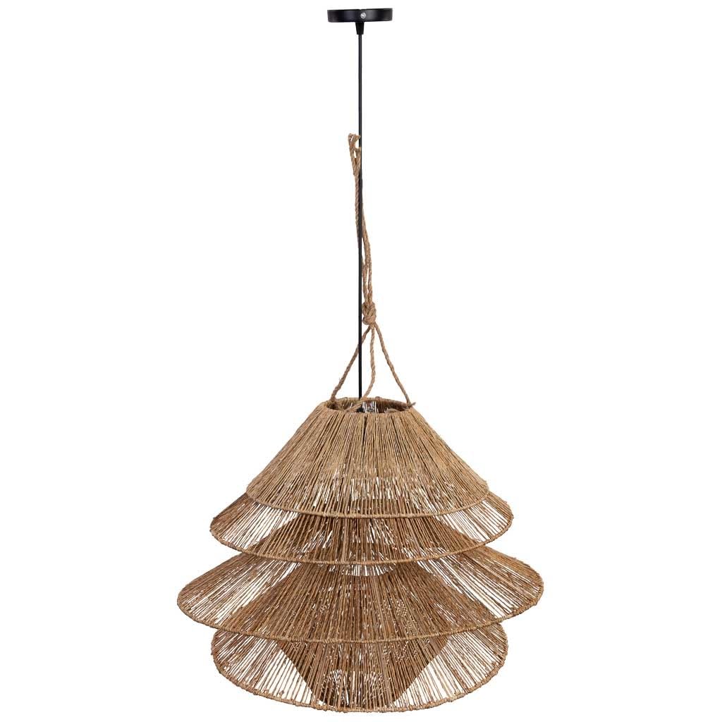 Abat-jour rotin marron plafonnier vintage pour salon et chambre adulte