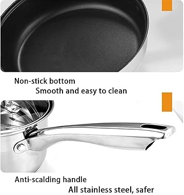 Kitchen Cooking Pot &amp; Pan Cookware Sets Cookware-Set 5-Piece Cooking Pot Set Made of Stainless Steel with Glass-Lids All 