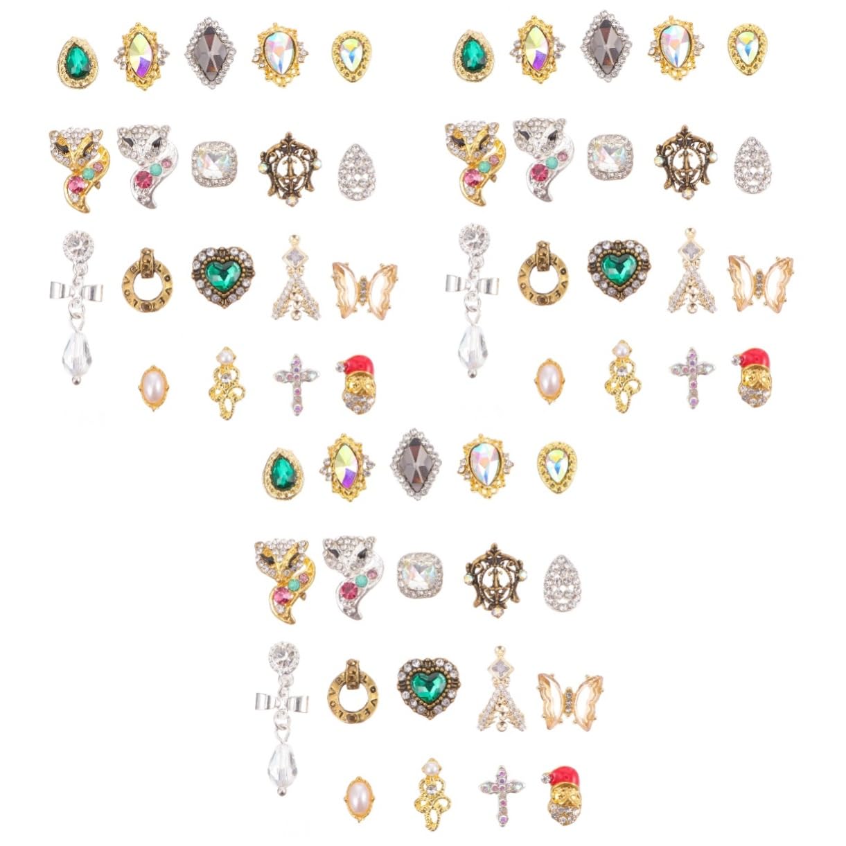 FOMIYES 3 Set Di Ciondoli Per Nail Art Kit Per Unghie Diamanti Strass Perline Ciondoli Per Manicure Per Uso Domestico 50 Pezzi * 3