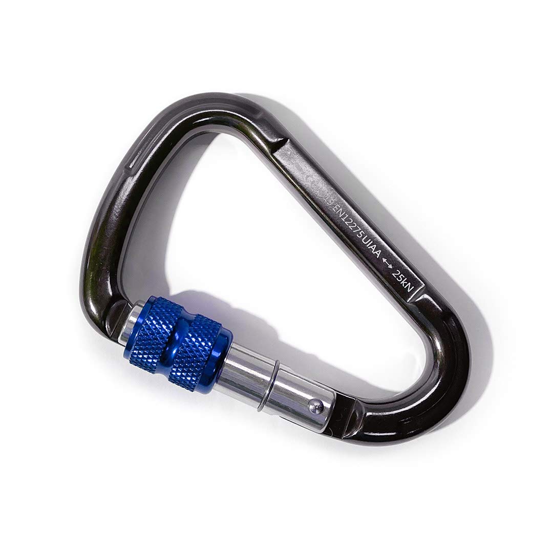 Psychi 25KN HMS Twist Lock Screwgate Carabiner Karabiner for Rock Climbing Tree Surgery Rope Access Belay - Blue UK BRAND