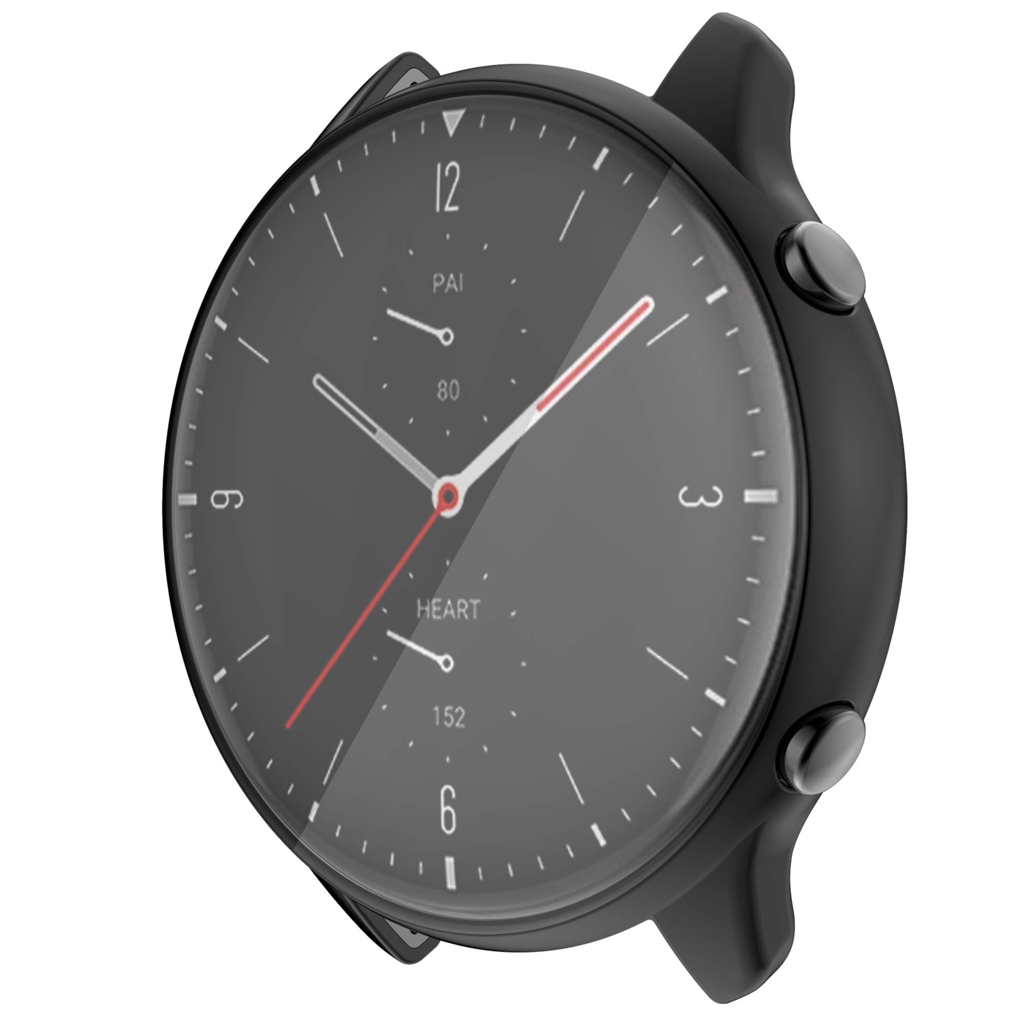 Ruentech Cover Paraurti In TPU Con Pellicola Protettiva Per Amazfit GTR 2 (Nero) – Morbida E Anti Graffio - 2