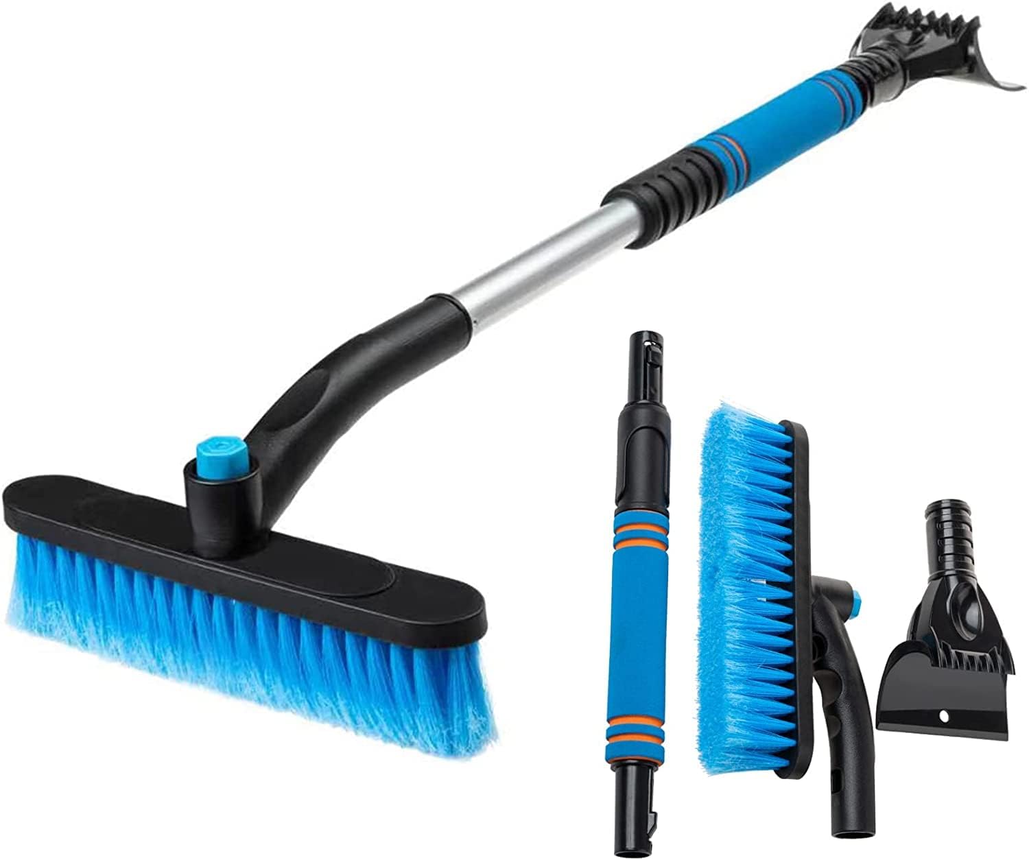 31'' Extendable Ice Scraper Snow Brush for Car Windshield, Detachable