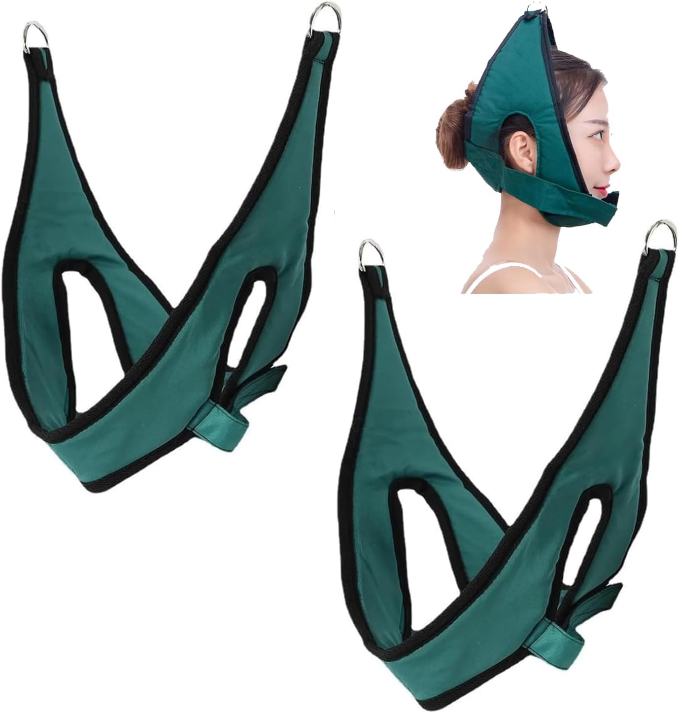2pcs Neck Cervical Traction Device for Neck Pain Relief, Neck Stretcher Hammock Cervical Traction Device, Chin Cover for Door Frame Neck Traction Stretcher