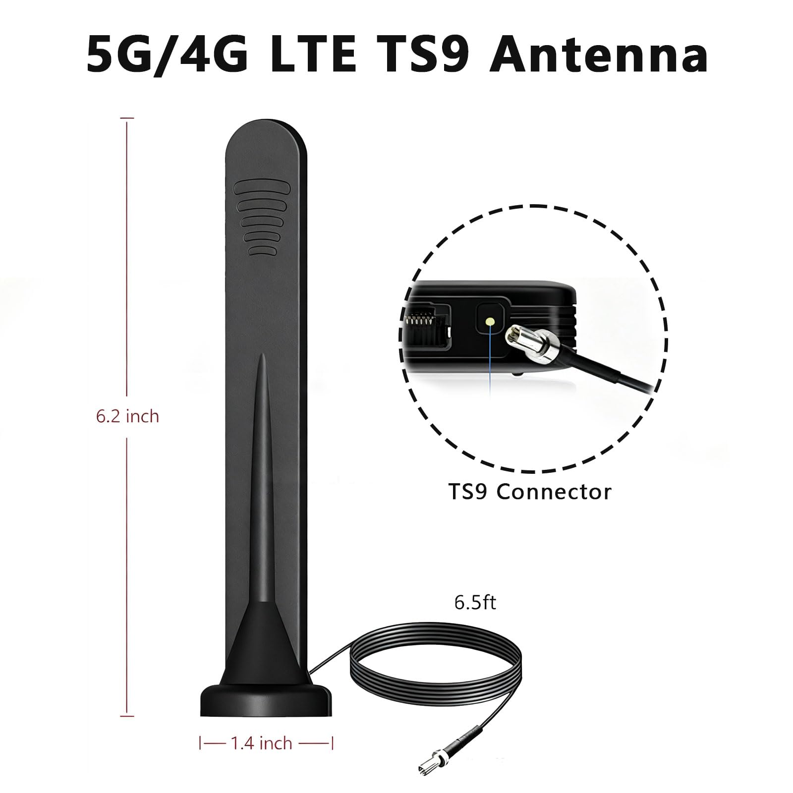 5G/4G LTE GSM Antenna TS9 Base Magnetica Esterna Antenna 15dBi Antenna di Rete Omnidirezionale per AT&T Nighthawk MR6110 MR6500 M6 Pro MR6150 M5 MR5100 MR5200 5G Mobile Hotspot Router