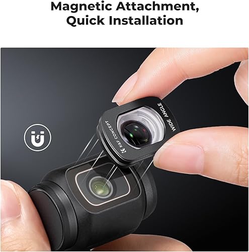 Miniatura 2 de K&F Concept Lente gran angular compatible con DJI Osmo Pocket 3, accesorio magnéticomulticapavidrio óptico