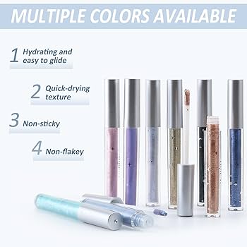 Amazon.co.jp: Boobeen リキッドグリッターアイシャドウ、シマーアイ