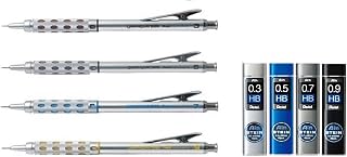 Kit de Lapiseiras Pentel Graphgear 1000+Ain stein 03 05 07 09 HB