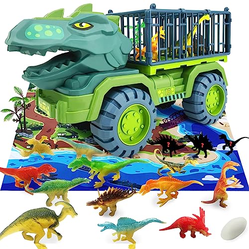 Dinosaur Truck Toys For Kids 3-5 Years, Dinosaur Transport Truck With 15 Dinosaur Figures And Activity Play Mat, Kid Dinosaur Car Carrier Truck, Capture Dinosaur Toys Play Set For Boys And Girls #TOP7