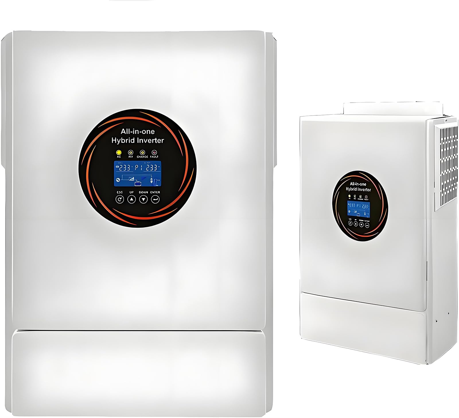Hybrydowy falownik solarny 5500 W, falownik 48 V do 220 V, niezależny od sieci energetycznej, z regulatorem ładowania MPPT 120 A i ładowarką AC