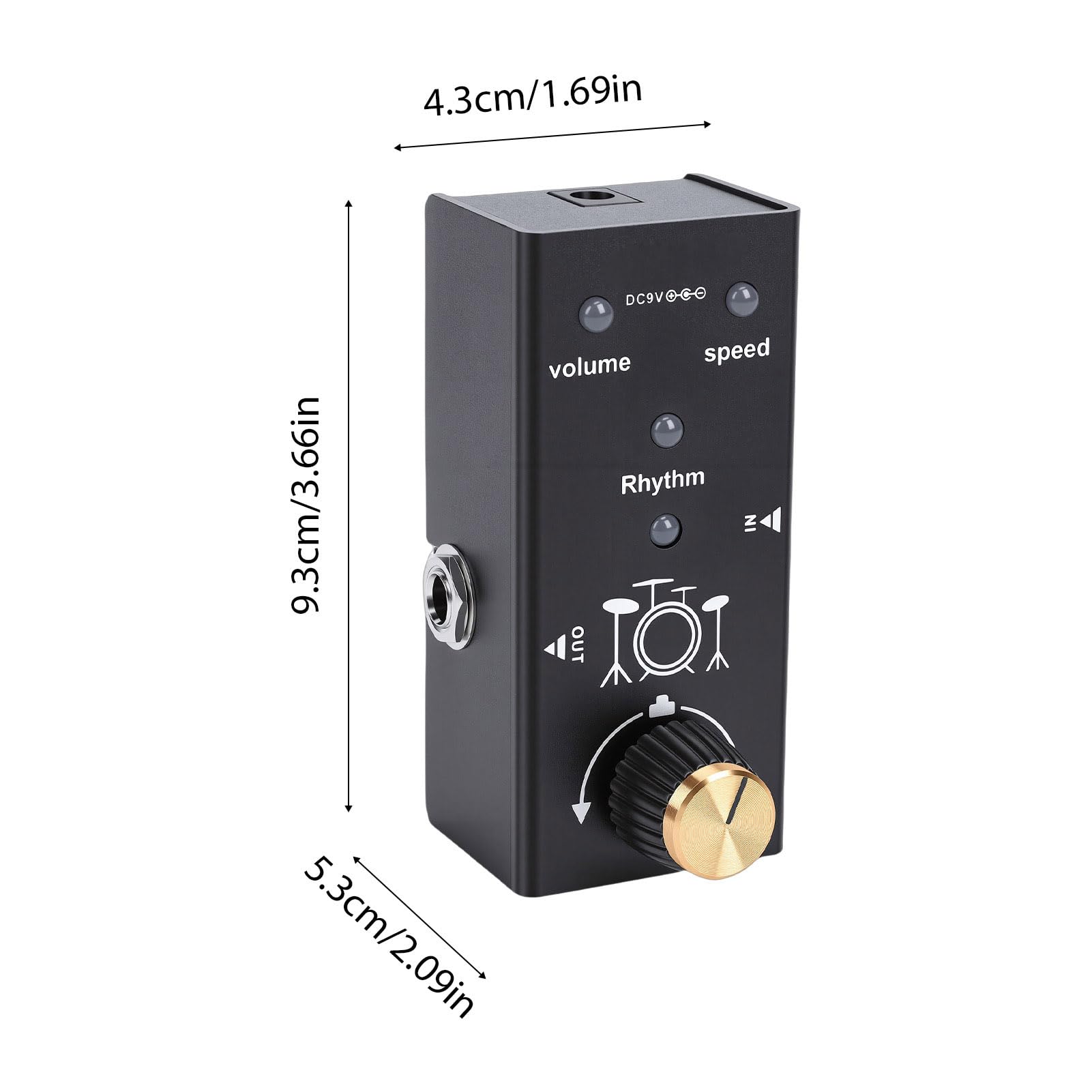 Luocute Pedal de Efectos de Guitarra, Caja de Ritmos Pedal de Guitarra de Efectos de Batería para Máquina con 55 Patrones de Ritmo Control de Volumen de Velocidad True Bypass para