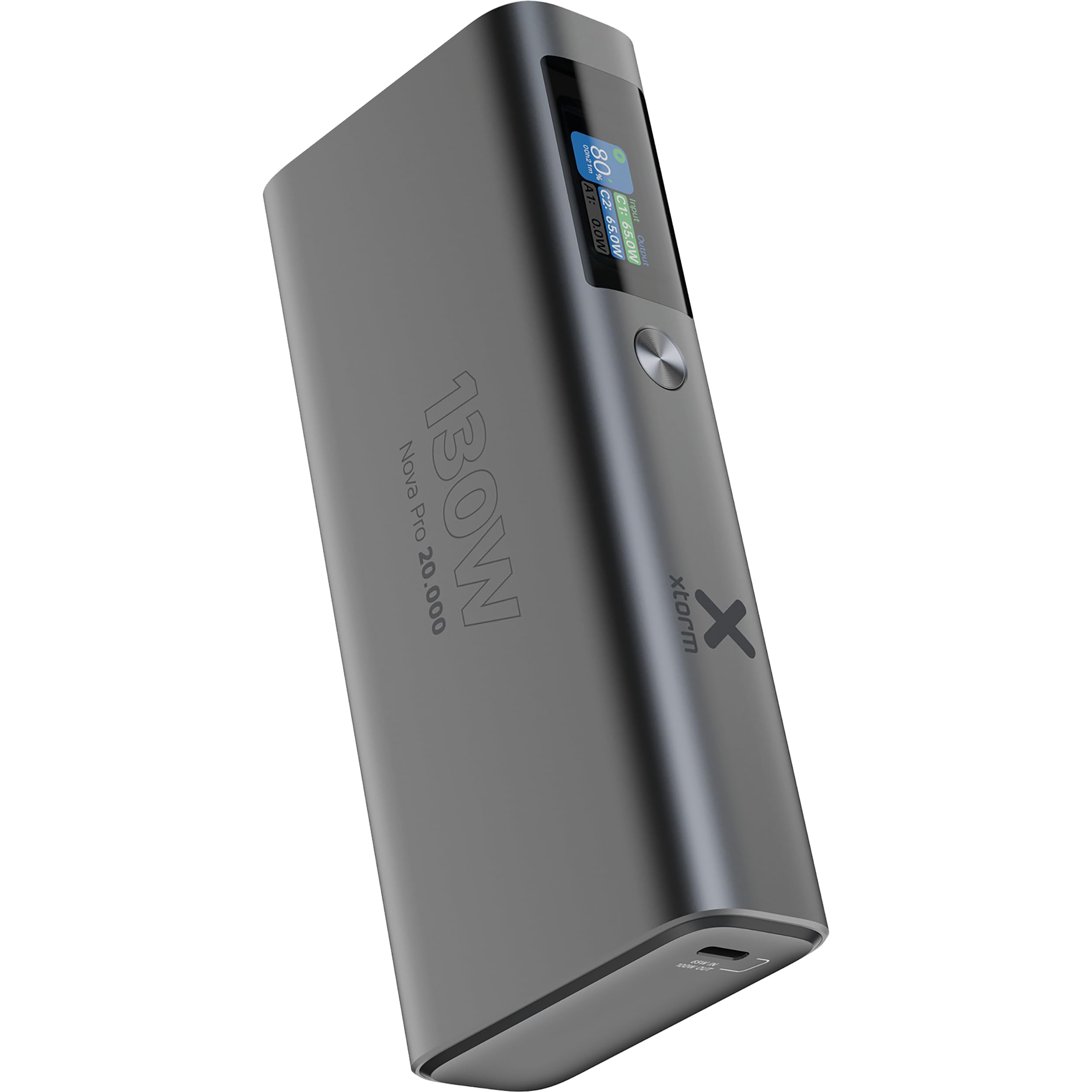 Xtorm Nova Powerbank 20 000 mAh, ultra cienki lekki zewnętrzny akumulator, 130 W USB-C, szybka ładowarka do laptopa, iPhone'a, Samsung Galaxy i Morza, Quick-Charge, 2 porty USB-C
