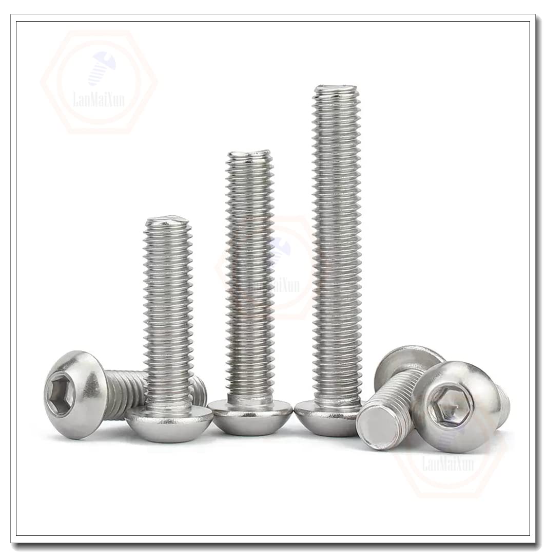 5pcs M6×140mm Metric 304 Stainless Steel Hex Socket Button Head Cap Screws Bolts