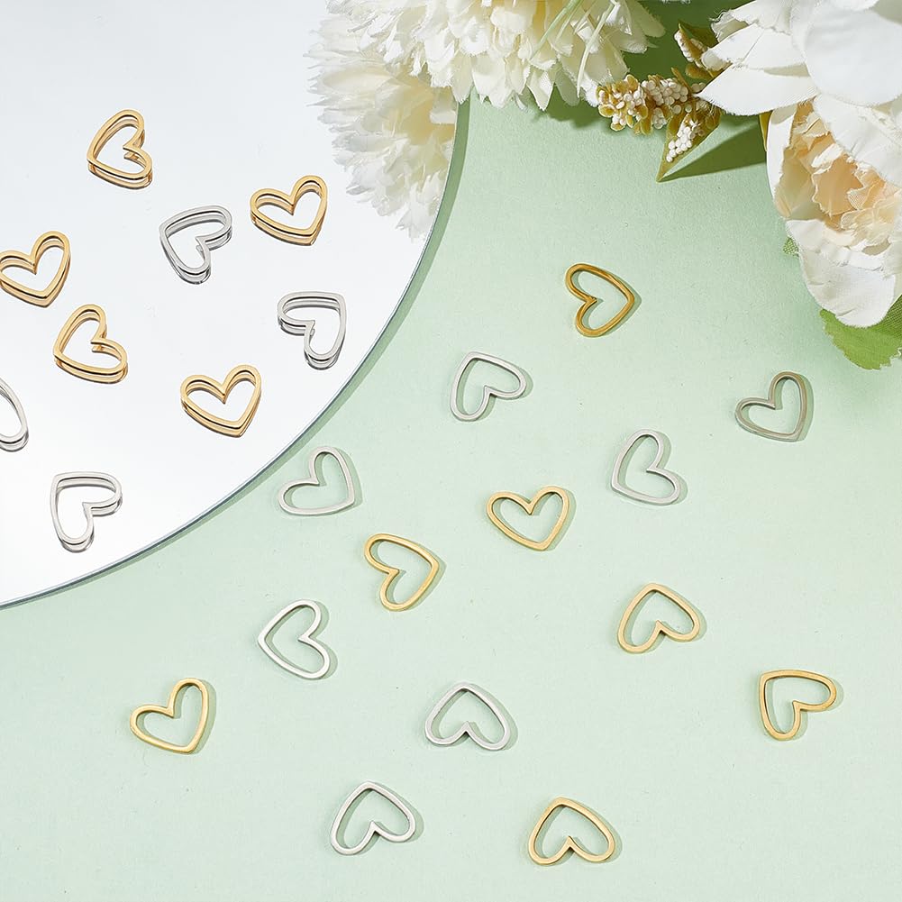 DELORIGIN 168pcs Earring Making Kit with Heart Beading Linking Ring Earring Charms Component Connectors Pendant Links Earring Hooks Jump Rings for DIY Jewellery Bracelet Making Necklaces Craft - Image 4