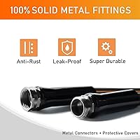 Vista 5 de Manguera de jardín de 200 pies x 5/8 pulgadas, manguera de agua resistente, flexible y ligera, explosión de 600 psi, manguera de goma híbrida sin