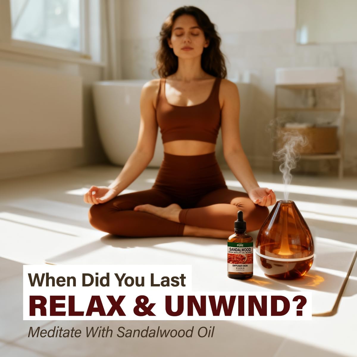 KUKKA Sandalwood Essential Oils - 4 Fl Oz - for Hair, Skin, Diffuser, Aromatherapy & DIY Soap Making Scent - Image 2