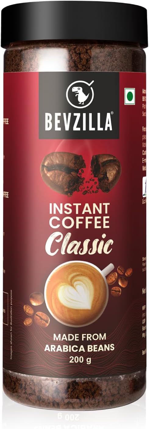 200 Gram Classic Instant Coffee Powder Jar | Arabica Coffee | Best for Espresso, Latte & Cappucino | Hot & Cold Brews