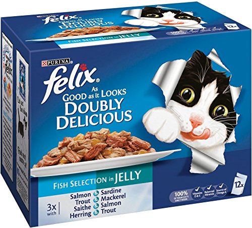 Felix As Good As It Looks Mixed Flavour Cat Food - Doubly Delicious Fish Wet ...