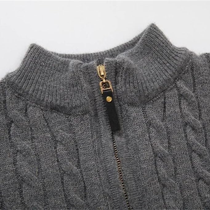 Men's Turtleneck Jumper Hinges Fried Dough Kinked Knit Jumper Mens Warm Black Sweater Vintage Men's Sweater(Medium)3