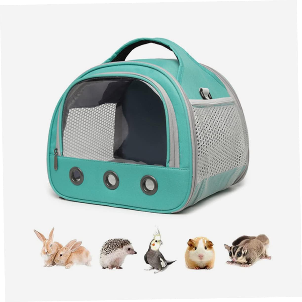 GANAZONO Hamster Portable Carrier Bag Breathable Travel Pouch for Small Animals Shoulder Straps Lightweight Design for Hamsters Guinea Pigs and Rats Sky