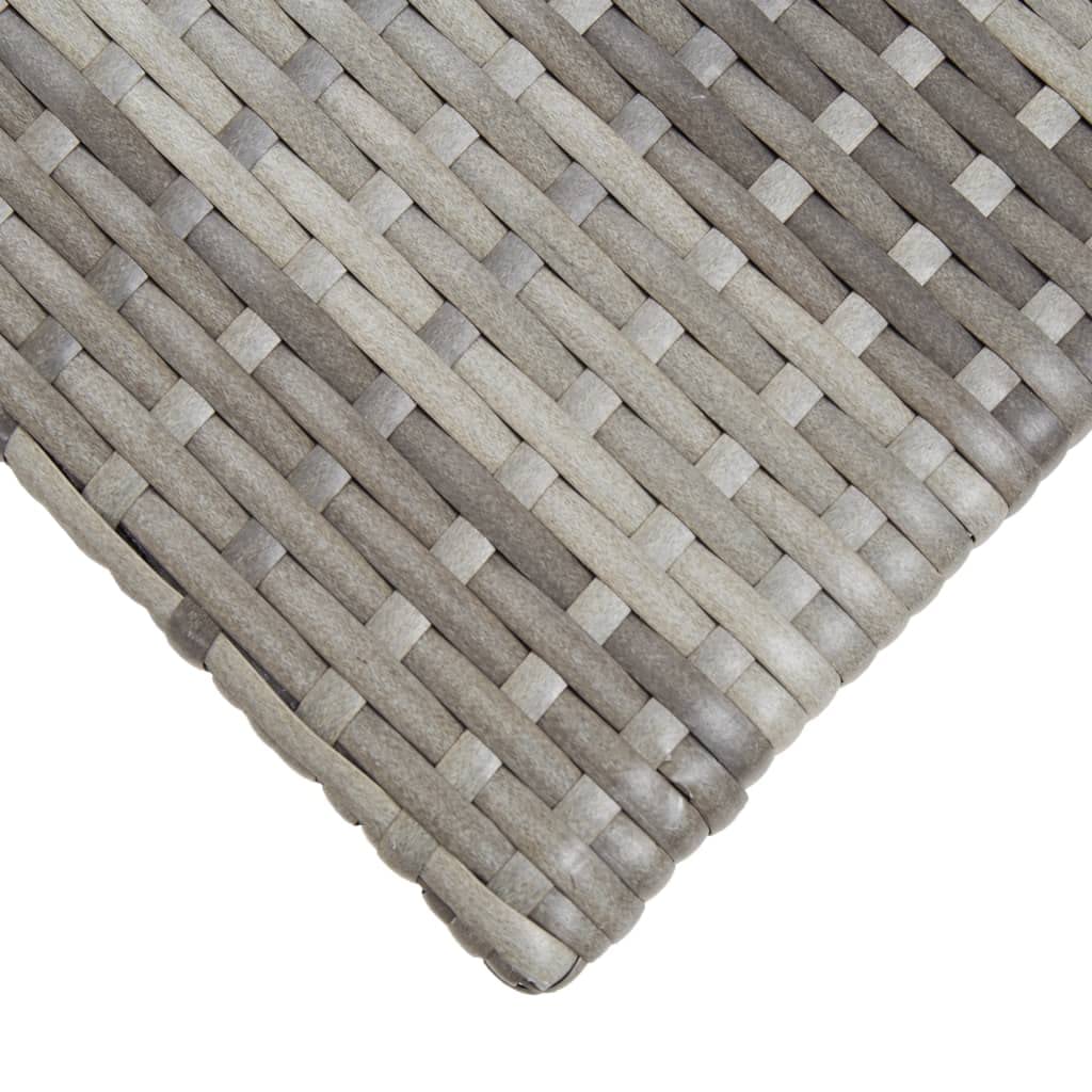 vidaXL Tavolino da Tè Rustico Robusto Leggero Arredi per Esterni Tavolo Basso da Giardino Patio Telaio in Acciaio Grigio in Polyrattan
