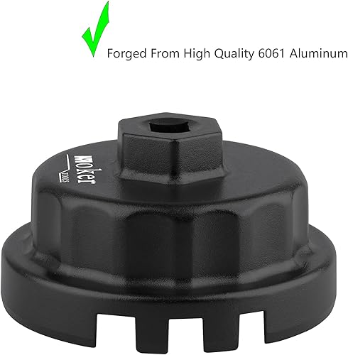 Miniatura 2 de Moker Llave de filtro de aceite mejorada para Toyota, herramienta de aluminio de 14 flautas de 2.520 in para una fácil extracción del filtro de