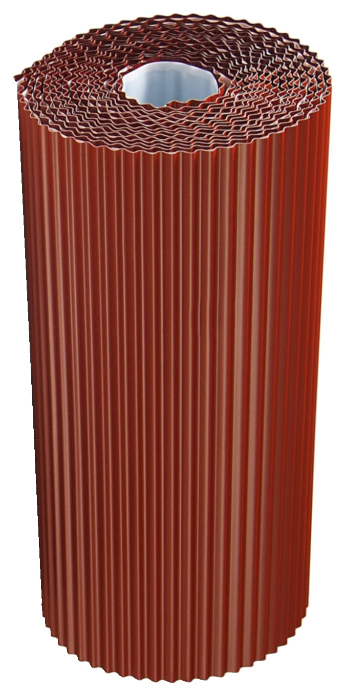 Wandanschlussband plissiertes Aluminium 30 cm x 5 m Dach Kamin Wand Schornstein 7 Farben (Ziegelrot)